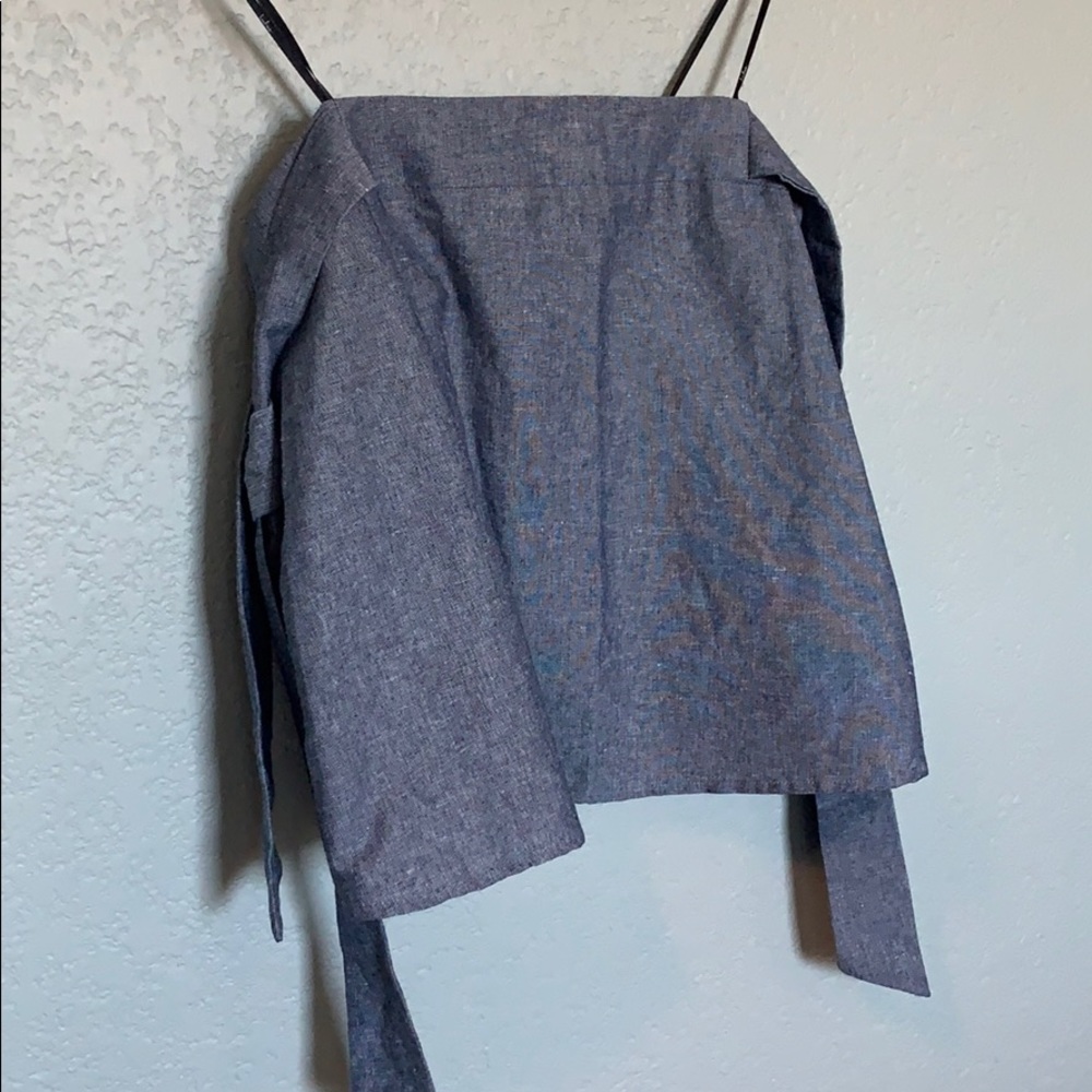 NWT Lulus denim strapless shirt as S